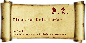 Misetics Krisztofer névjegykártya
